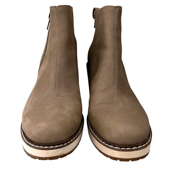 TOMS Womens Raven Water Resistant Wedge Booties Taupe 7 - Picture 10 of 14